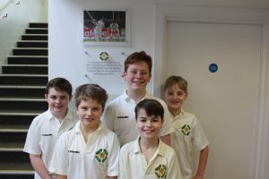 Country cricketers at Perrott Hill Prep School in Somerset