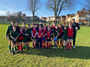 Sherborne School's Director of Rugby Coaching, Jack Howden, gives a training session for Perrott Hill Prep School and Sherborne Prep