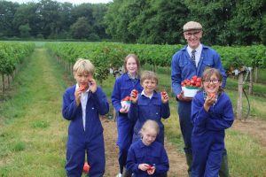 Perrott Hill Young Farmers go strawberry picking at Forde Abbey in Somerset